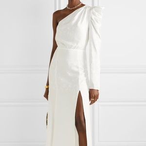 Les Rêveries white silk jacquard dress
